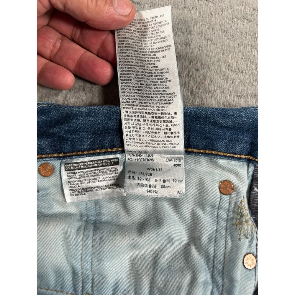 Levis 511 Jeans Men's 36x26 Blue Denim Straight Leg Distressed Workwear‎ Faded